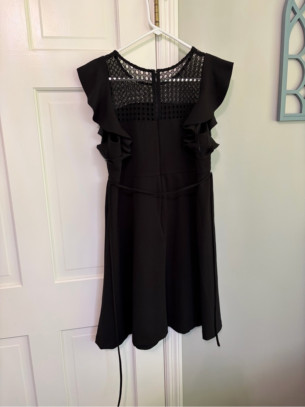 Motherhood Maternity Black Midi Dress with Lace Yoke - Picture 3 of 6